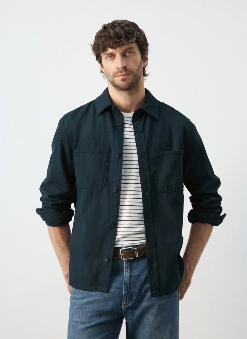 Casual Layered Utility Shirt Look